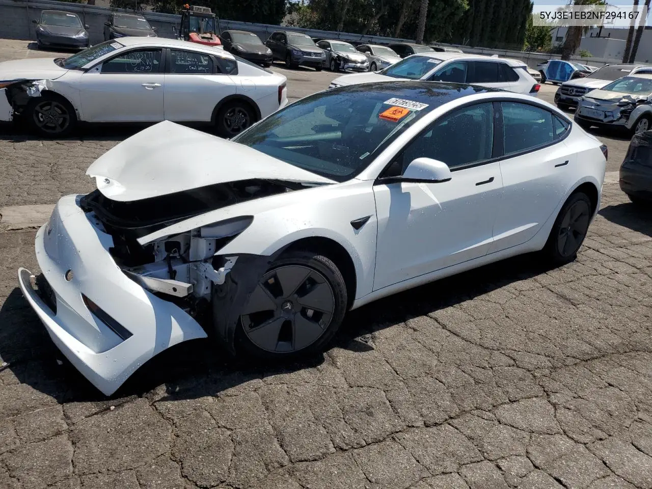 2022 Tesla Model 3 VIN: 5YJ3E1EB2NF294167 Lot: 61673825