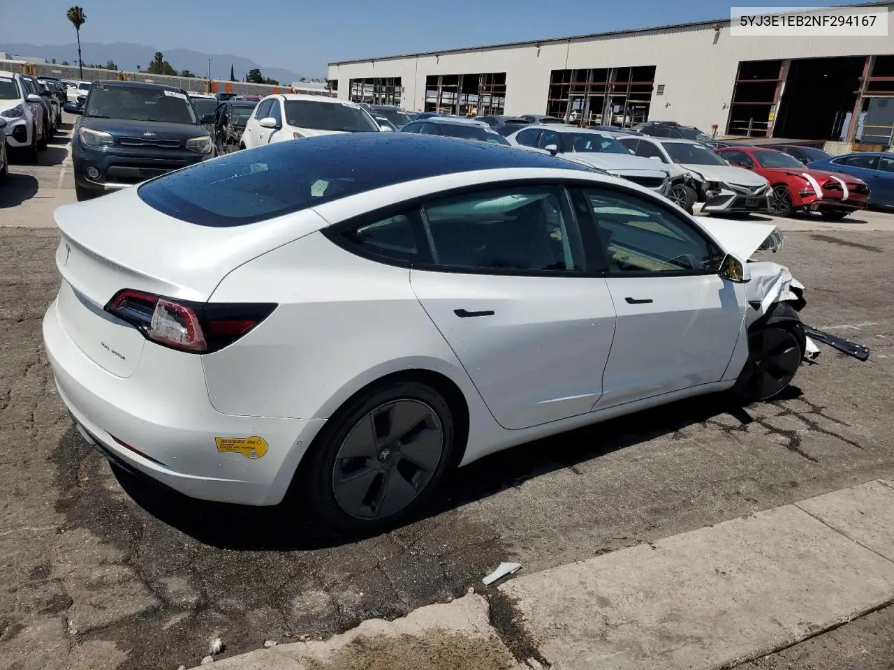 2022 Tesla Model 3 VIN: 5YJ3E1EB2NF294167 Lot: 61673825