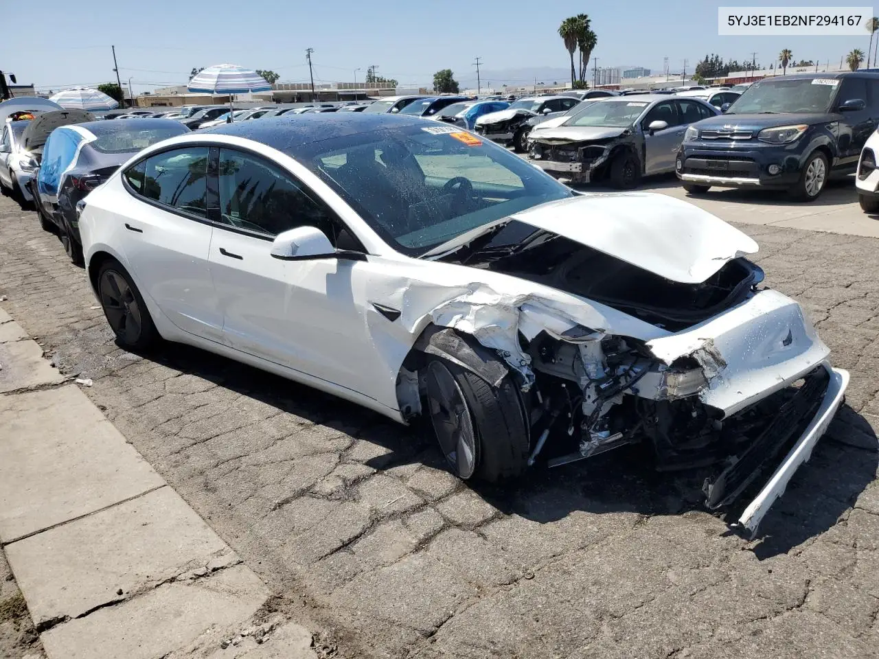 2022 Tesla Model 3 VIN: 5YJ3E1EB2NF294167 Lot: 61673825
