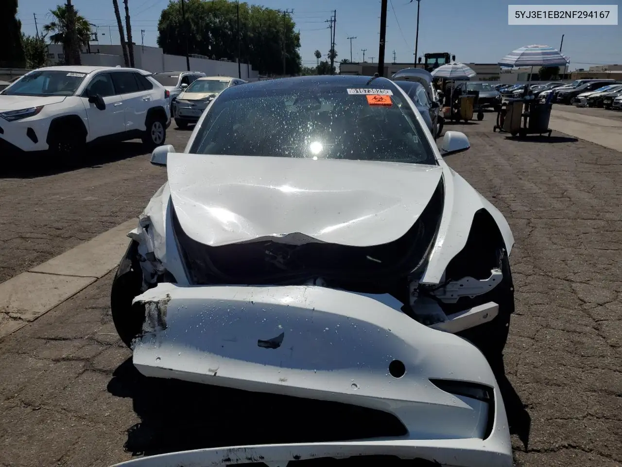 2022 Tesla Model 3 VIN: 5YJ3E1EB2NF294167 Lot: 61673825