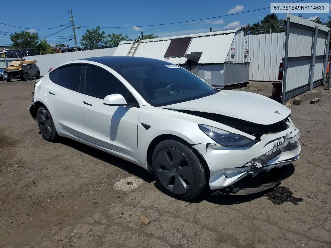 2022 Tesla Model 3 VIN: 5YJ3E1EA9NF114531 Lot: 62323505
