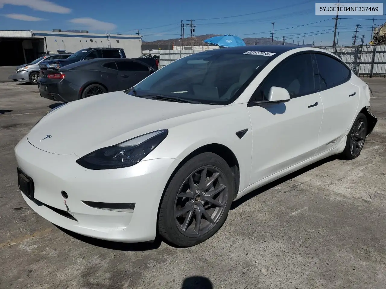 2022 Tesla Model 3 VIN: 5YJ3E1EB4NF337469 Lot: 62417615