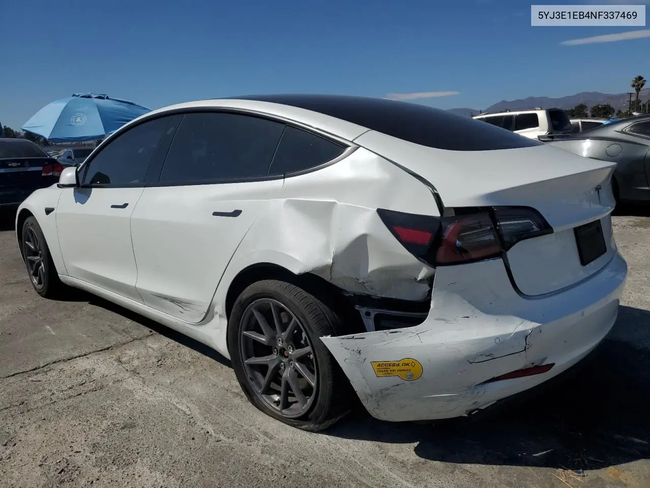 2022 Tesla Model 3 VIN: 5YJ3E1EB4NF337469 Lot: 62417615