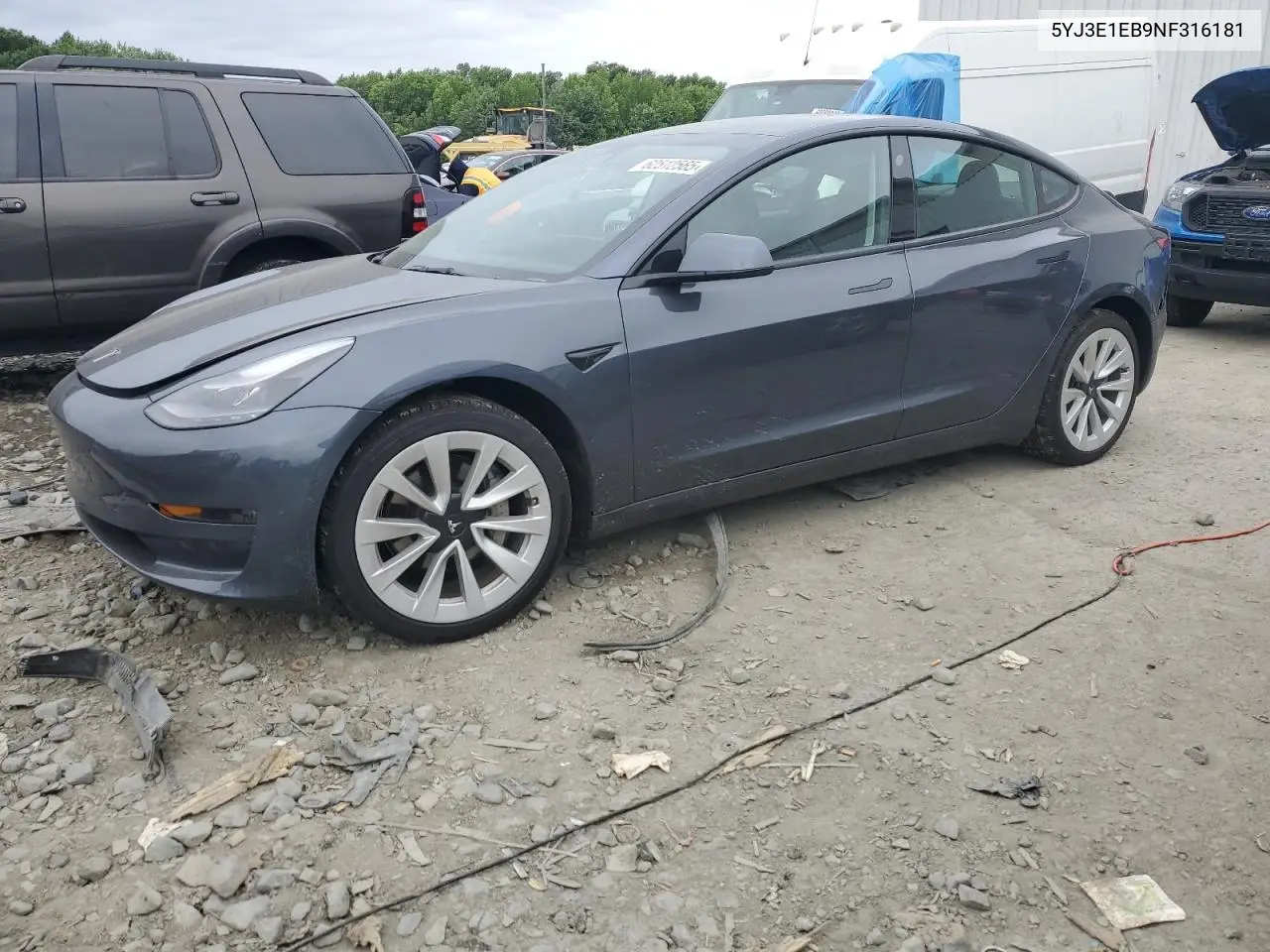 2022 Tesla Model 3 VIN: 5YJ3E1EB9NF316181 Lot: 62512565