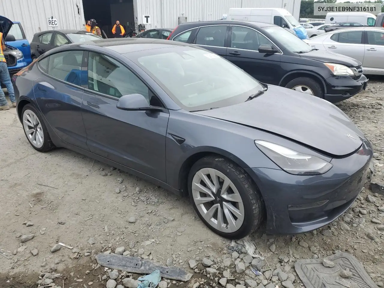 2022 Tesla Model 3 VIN: 5YJ3E1EB9NF316181 Lot: 62512565