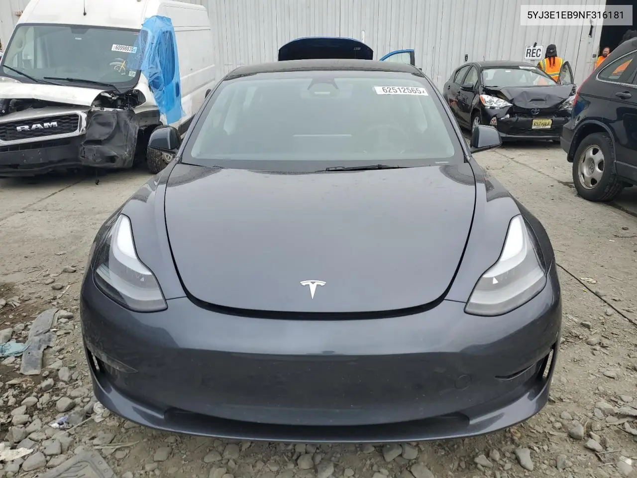 2022 Tesla Model 3 VIN: 5YJ3E1EB9NF316181 Lot: 62512565