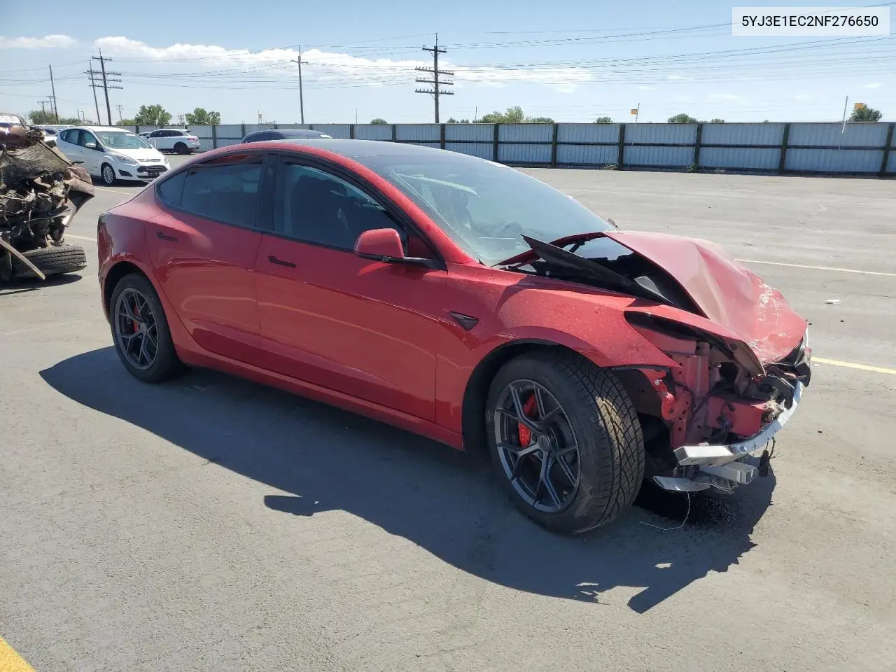 2022 Tesla Model 3 VIN: 5YJ3E1EC2NF276650 Lot: 62569005