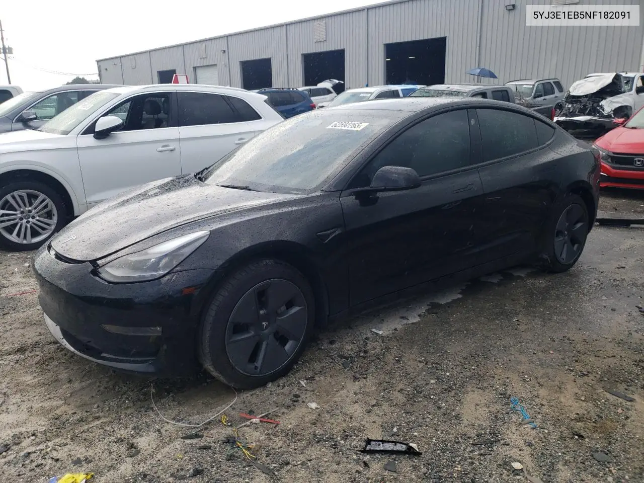 2022 Tesla Model 3 VIN: 5YJ3E1EB5NF182091 Lot: 62592265