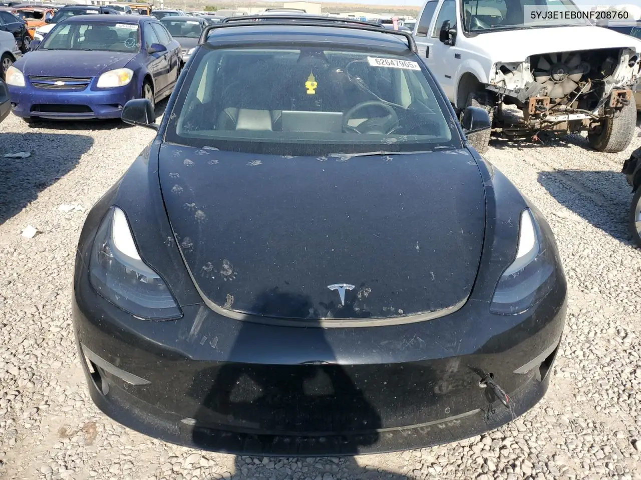 2022 Tesla Model 3 VIN: 5YJ3E1EB0NF208760 Lot: 62647965