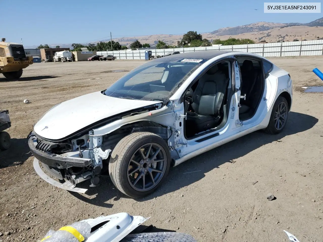 2022 Tesla Model 3 VIN: 5YJ3E1EA5NF243091 Lot: 62852605