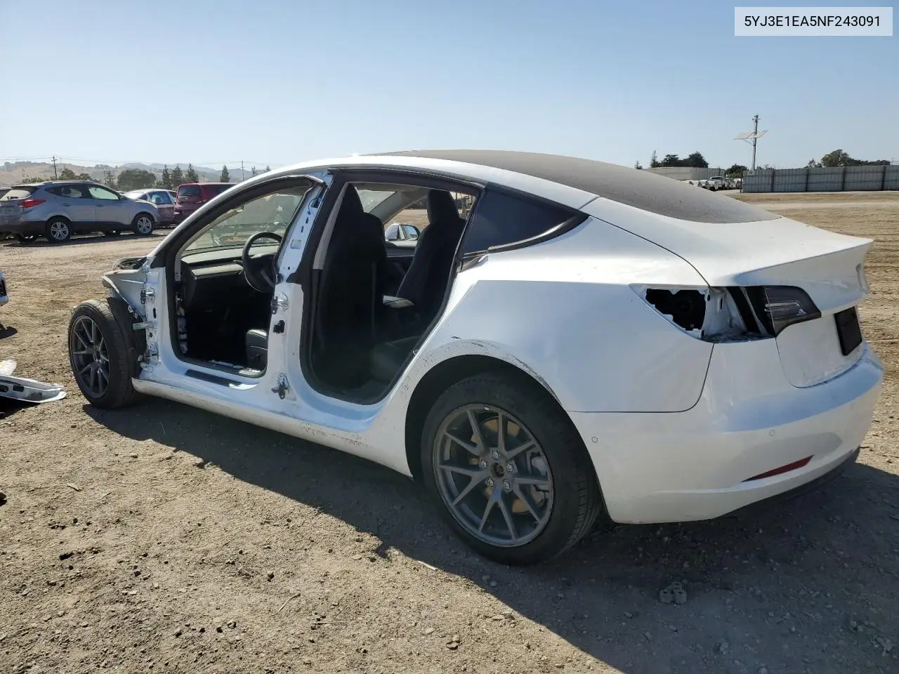 2022 Tesla Model 3 VIN: 5YJ3E1EA5NF243091 Lot: 62852605