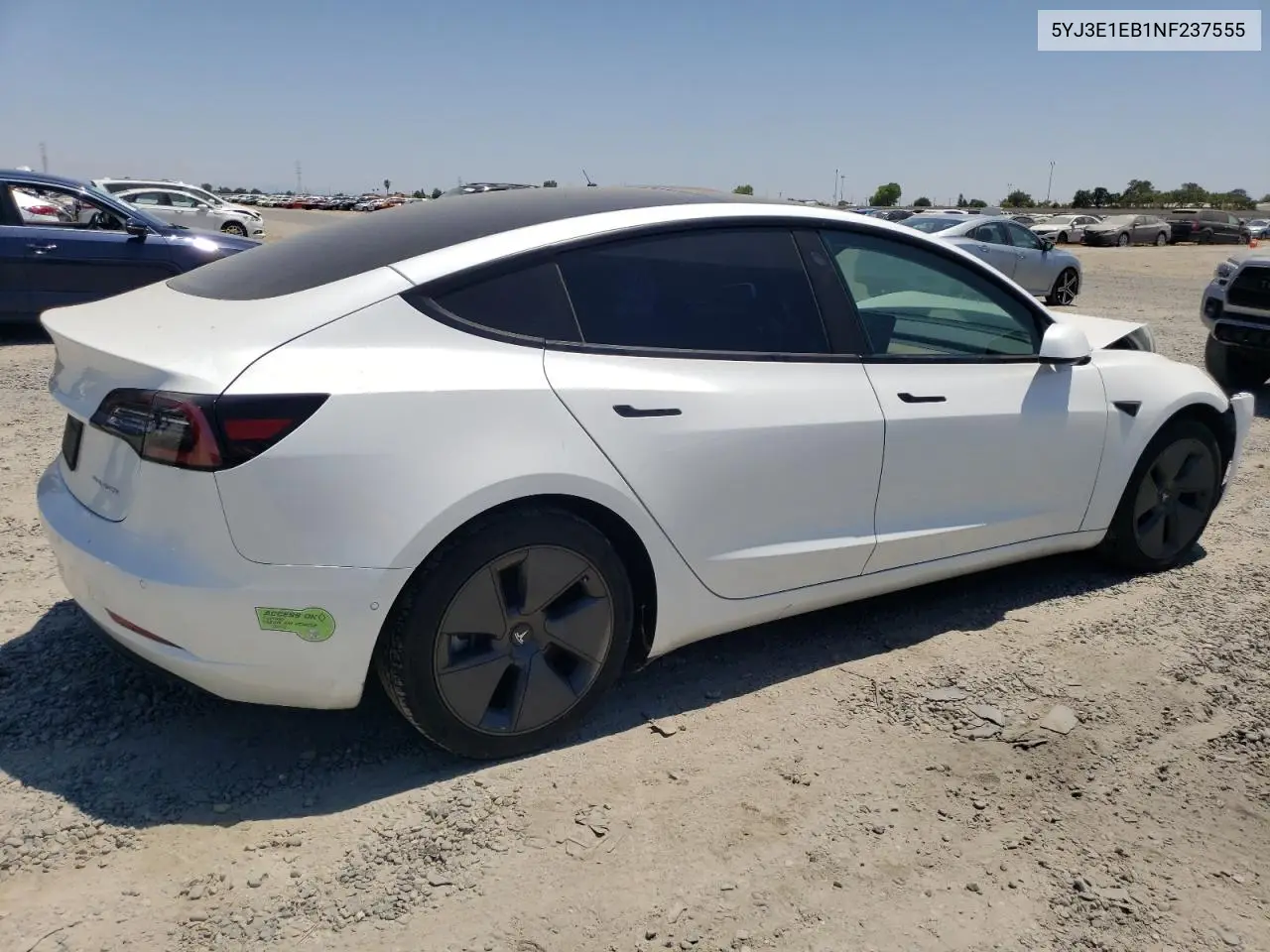 2022 Tesla Model 3 VIN: 5YJ3E1EB1NF237555 Lot: 62954085