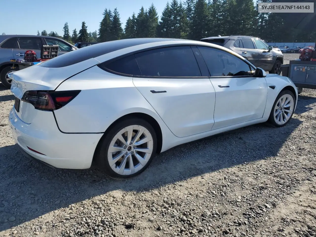 2022 Tesla Model 3 VIN: 5YJ3E1EA7NF144143 Lot: 63061525