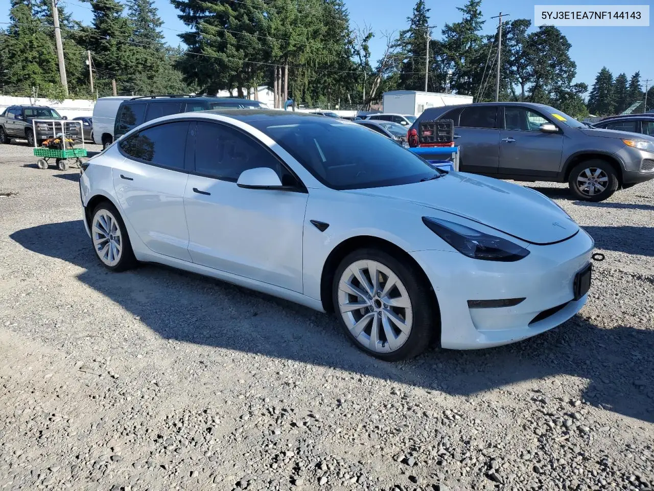 2022 Tesla Model 3 VIN: 5YJ3E1EA7NF144143 Lot: 63061525