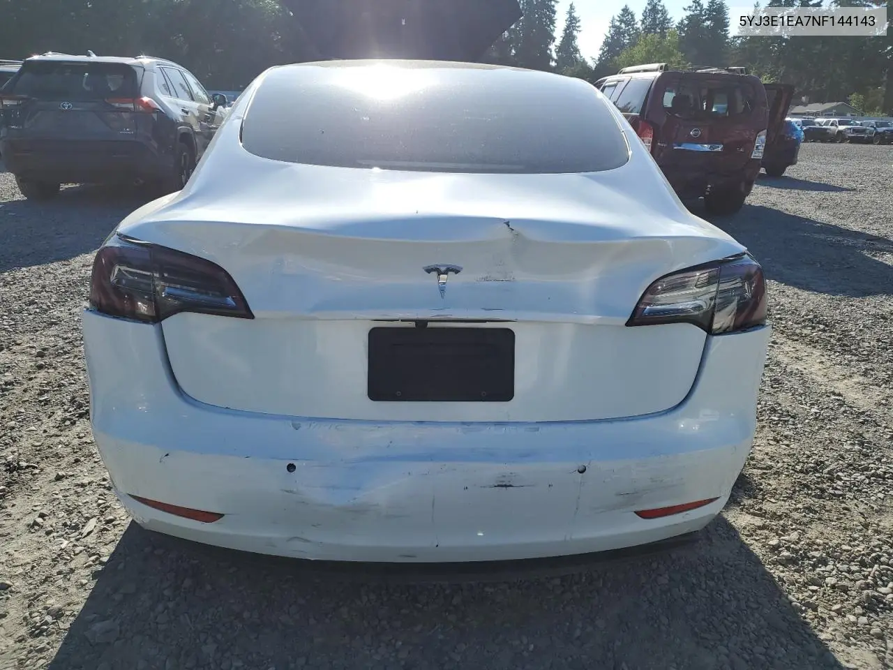 2022 Tesla Model 3 VIN: 5YJ3E1EA7NF144143 Lot: 63061525