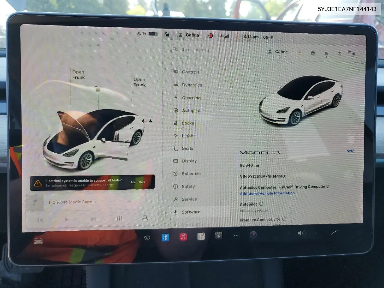 2022 Tesla Model 3 VIN: 5YJ3E1EA7NF144143 Lot: 63061525