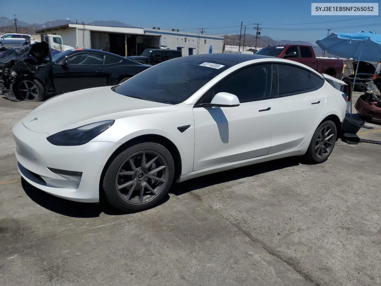 2022 Tesla Model 3 VIN: 5YJ3E1EB5NF265052 Lot: 63114355