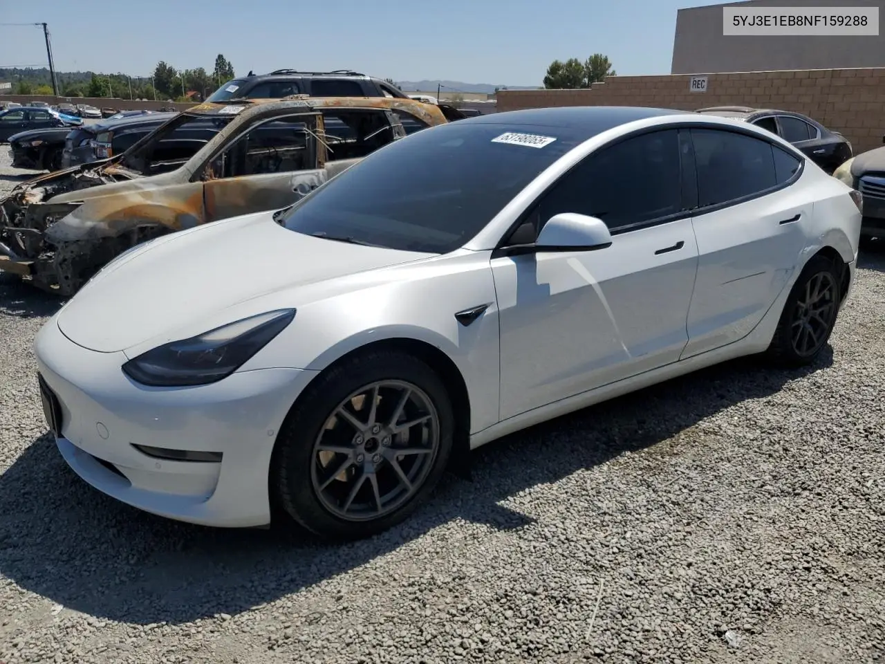 2022 Tesla Model 3 VIN: 5YJ3E1EB8NF159288 Lot: 63198065