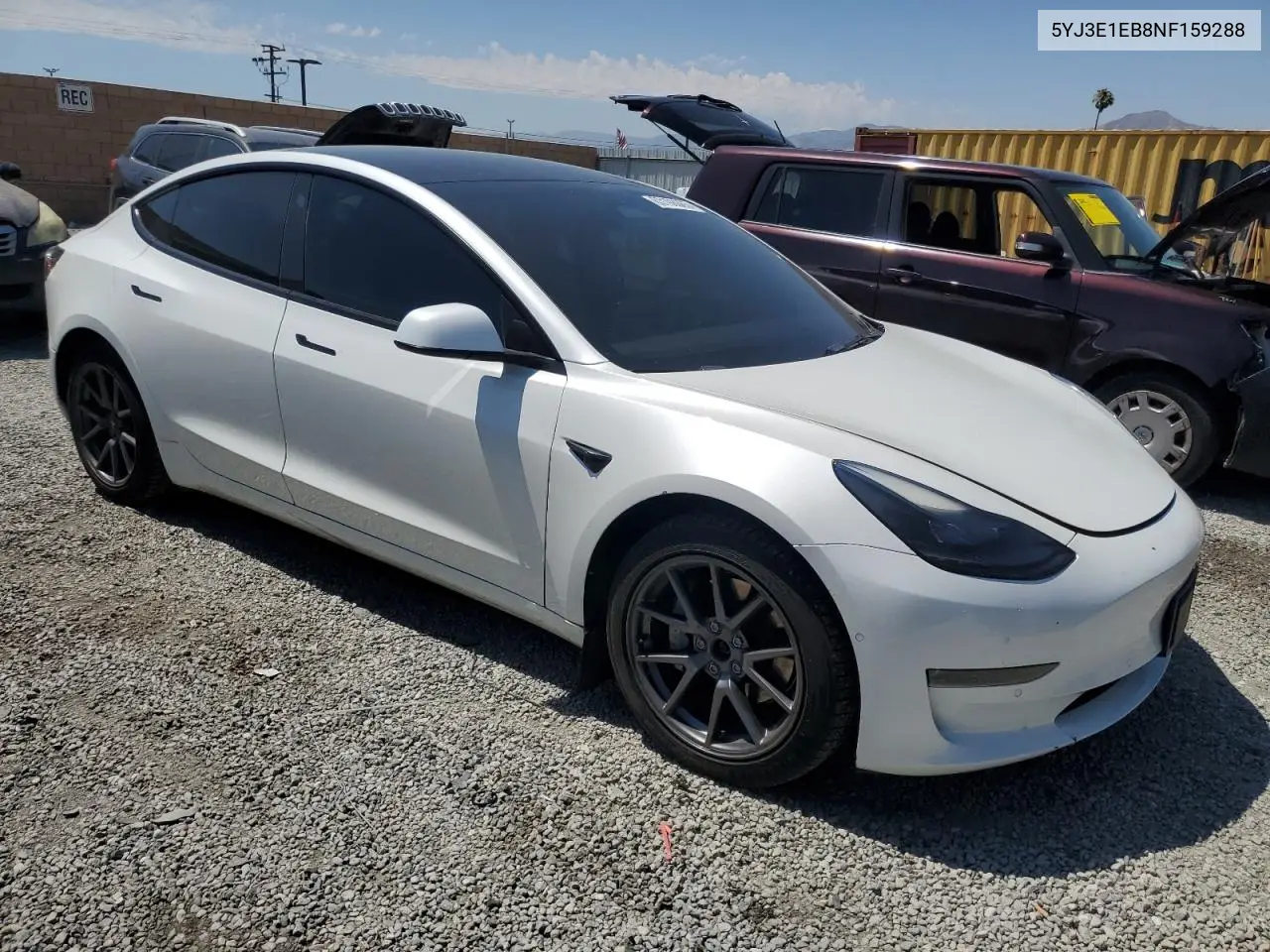 2022 Tesla Model 3 VIN: 5YJ3E1EB8NF159288 Lot: 63198065