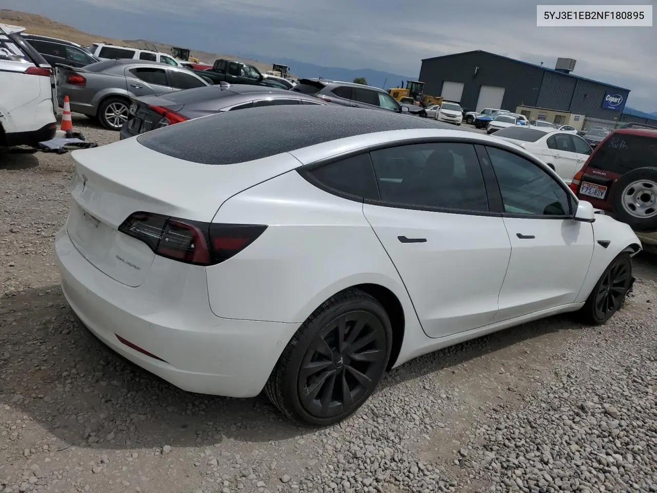 2022 Tesla Model 3 VIN: 5YJ3E1EB2NF180895 Lot: 63252055