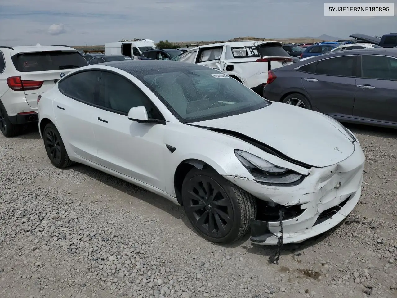 2022 Tesla Model 3 VIN: 5YJ3E1EB2NF180895 Lot: 63252055