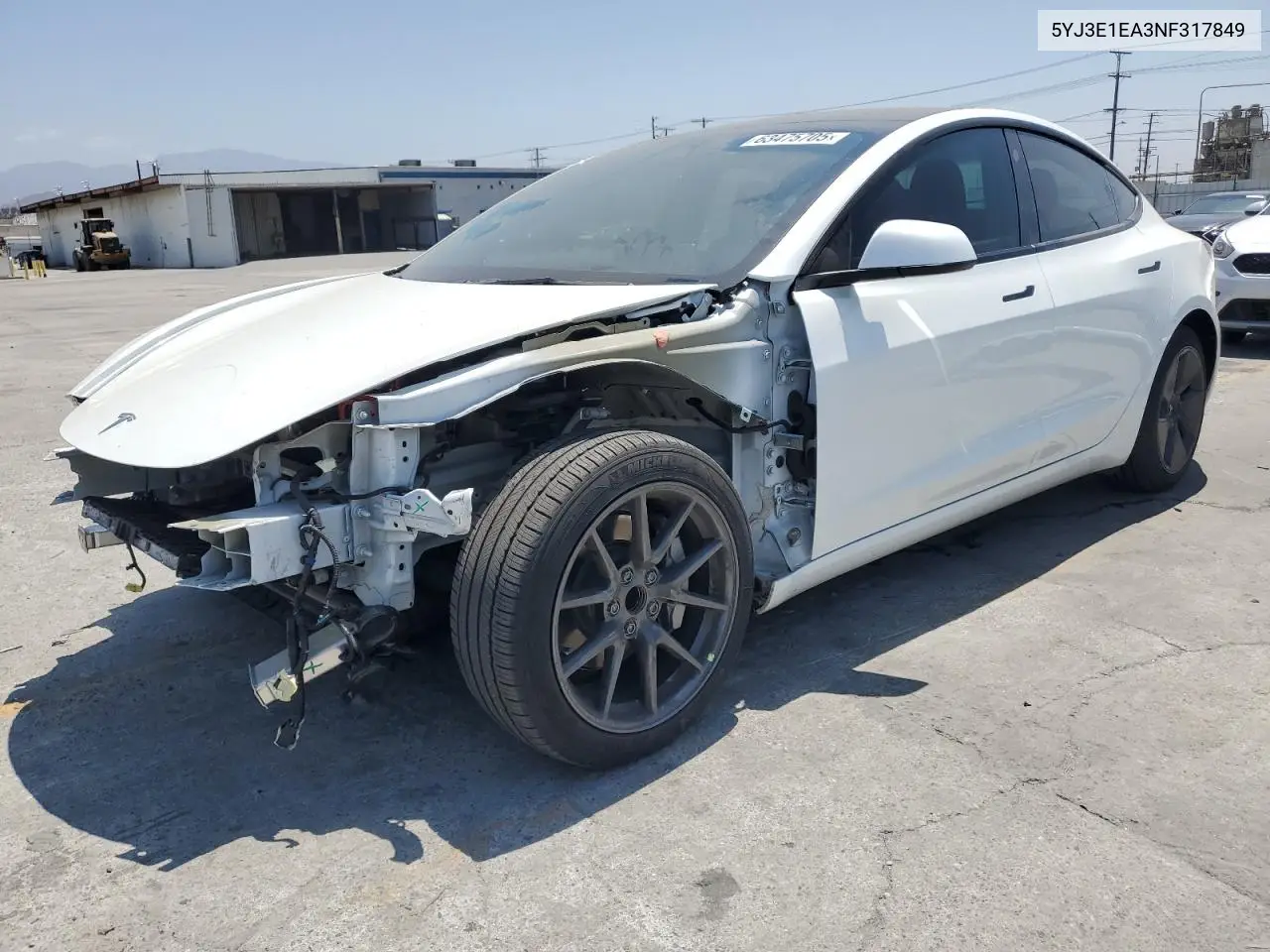 2022 Tesla Model 3 VIN: 5YJ3E1EA3NF317849 Lot: 63475705