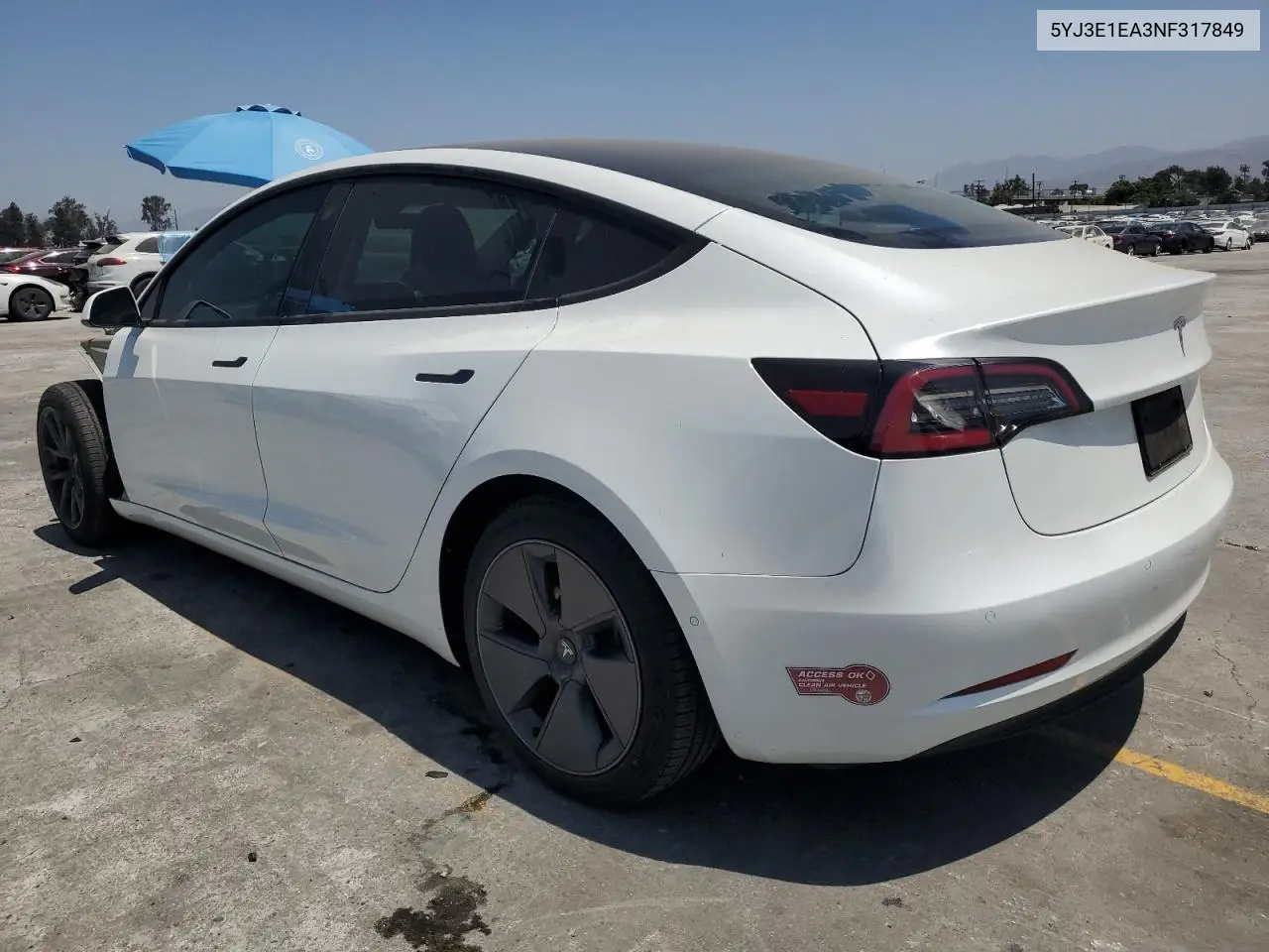 2022 Tesla Model 3 VIN: 5YJ3E1EA3NF317849 Lot: 63475705