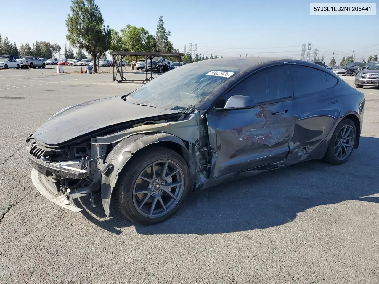 2022 Tesla Model 3 VIN: 5YJ3E1EB2NF205441 Lot: 63665535