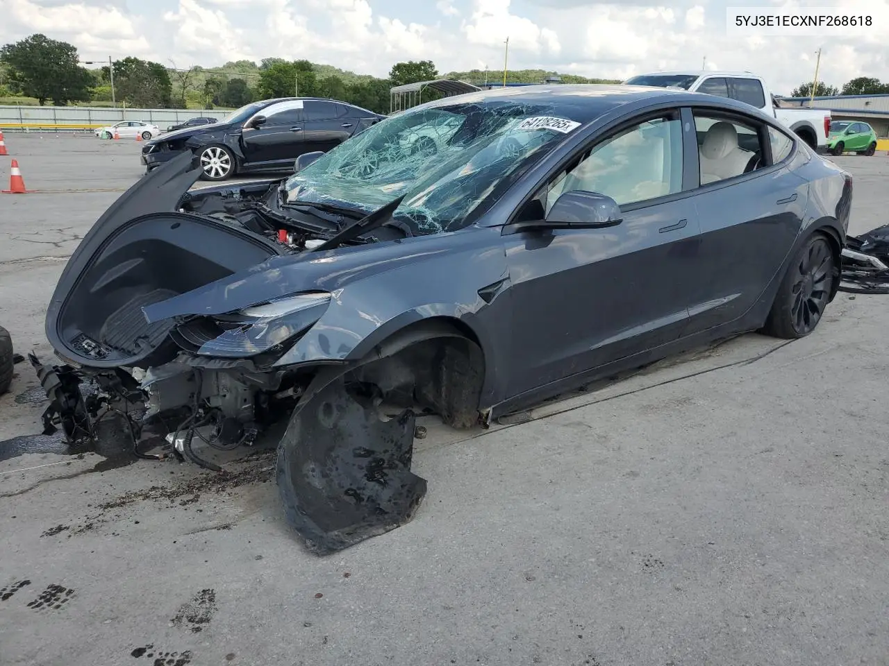 2022 Tesla Model 3 VIN: 5YJ3E1ECXNF268618 Lot: 64128265