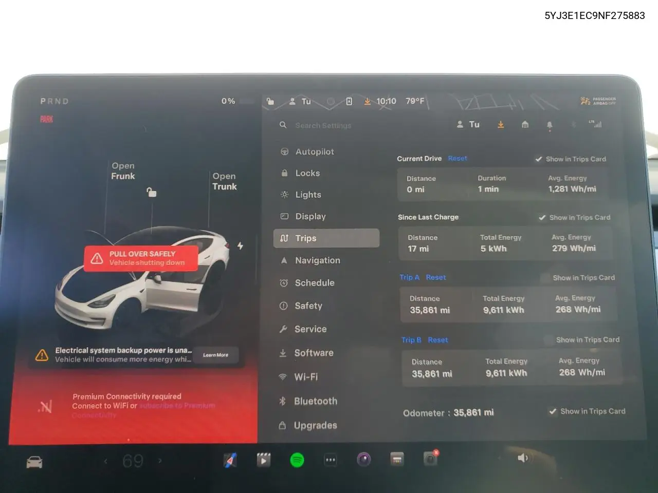 2022 Tesla Model 3 VIN: 5YJ3E1EC9NF275883 Lot: 78108074