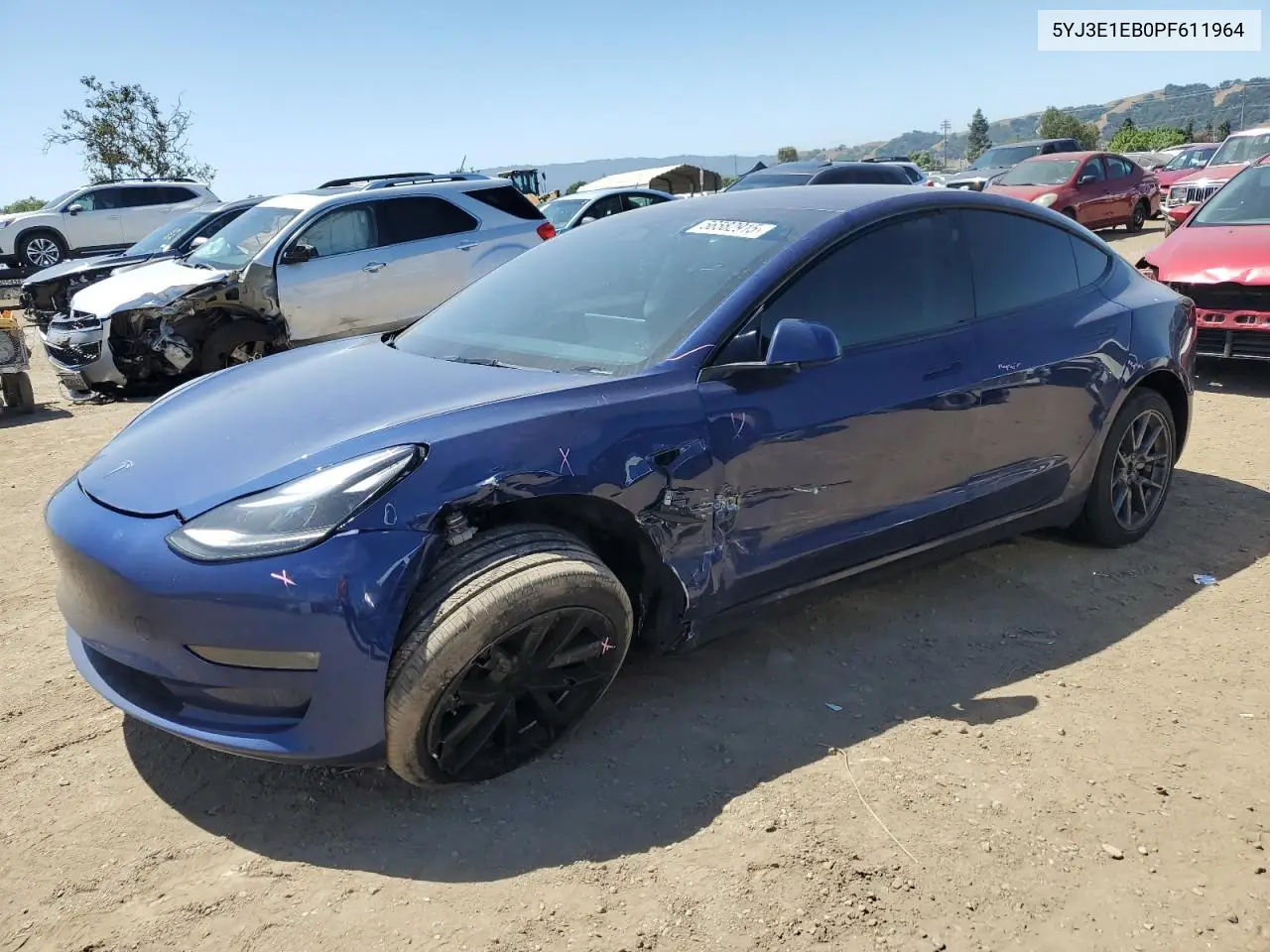 2023 Tesla Model 3 VIN: 5YJ3E1EB0PF611964 Lot: 56582915