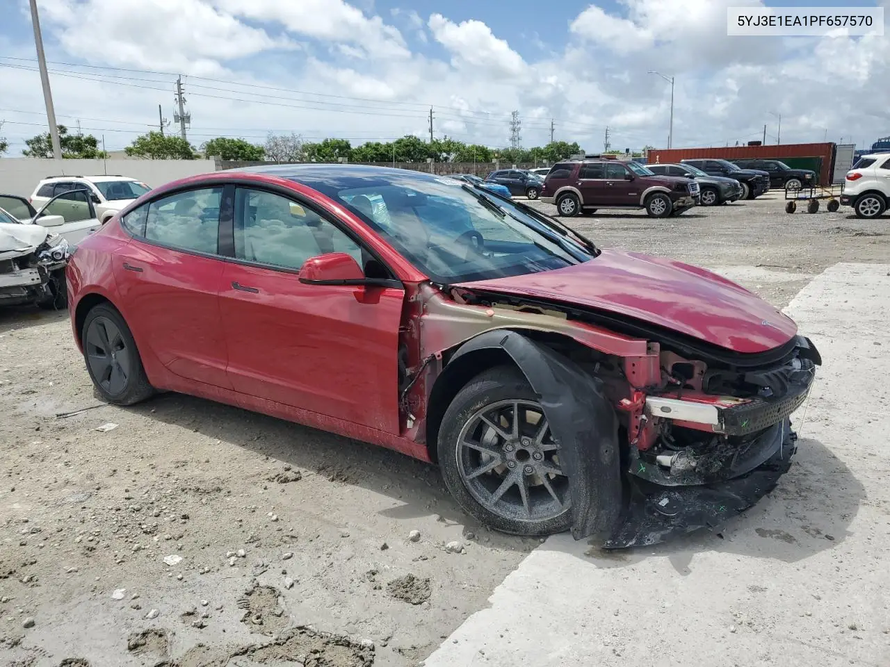 2023 Tesla Model 3 VIN: 5YJ3E1EA1PF657570 Lot: 62661355