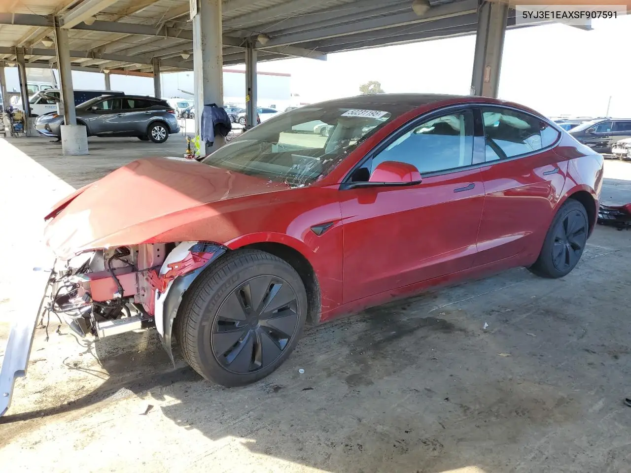 2025 Tesla Model 3 VIN: 5YJ3E1EAXSF907591 Lot: 50231195