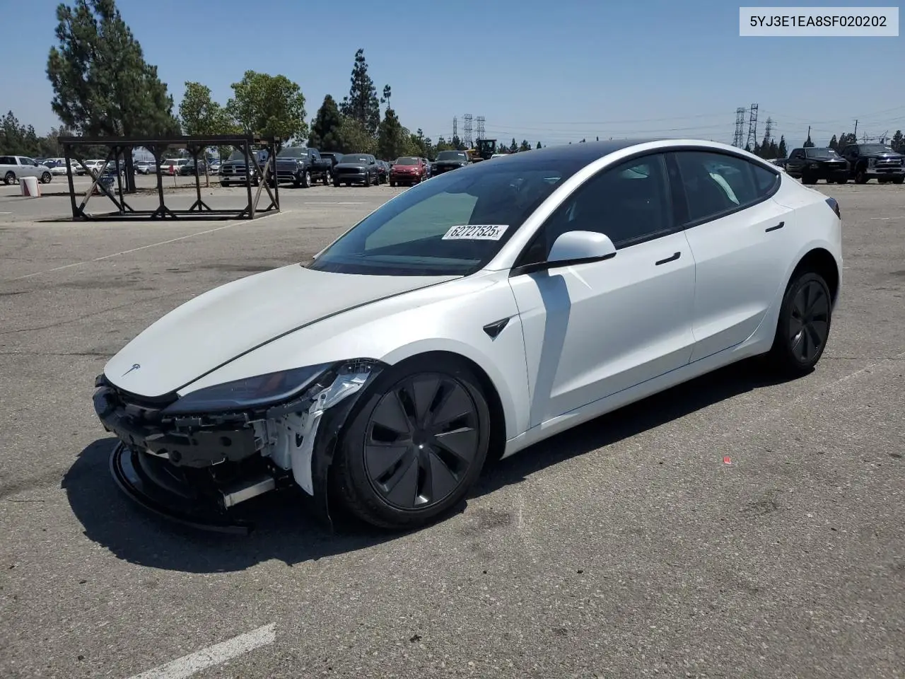 2025 Tesla Model 3 VIN: 5YJ3E1EA8SF020202 Lot: 62727525