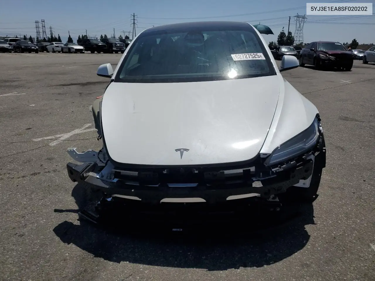2025 Tesla Model 3 VIN: 5YJ3E1EA8SF020202 Lot: 62727525