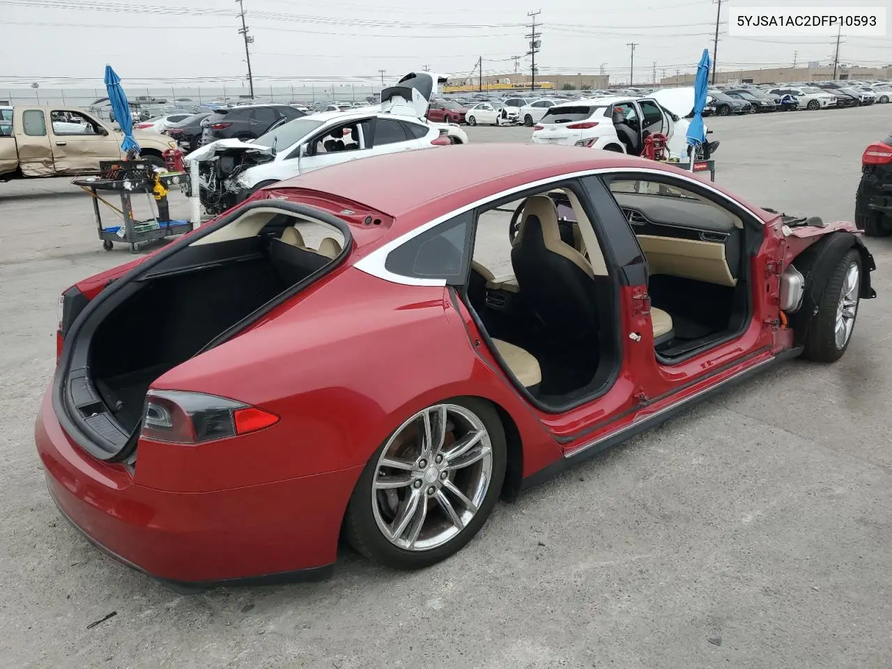 2013 Tesla Model S VIN: 5YJSA1AC2DFP10593 Lot: 55055115