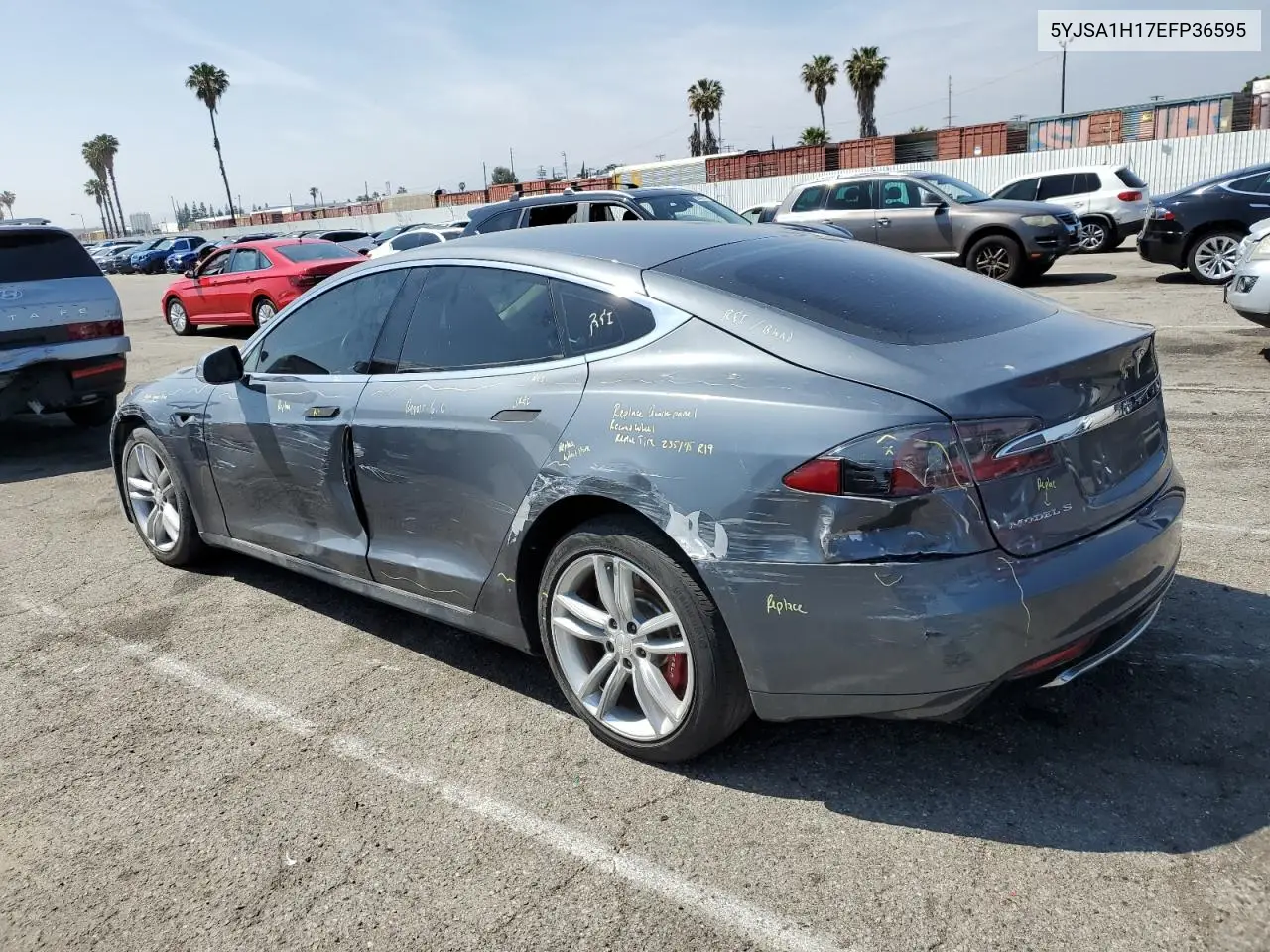 2014 Tesla Model S VIN: 5YJSA1H17EFP36595 Lot: 53705035