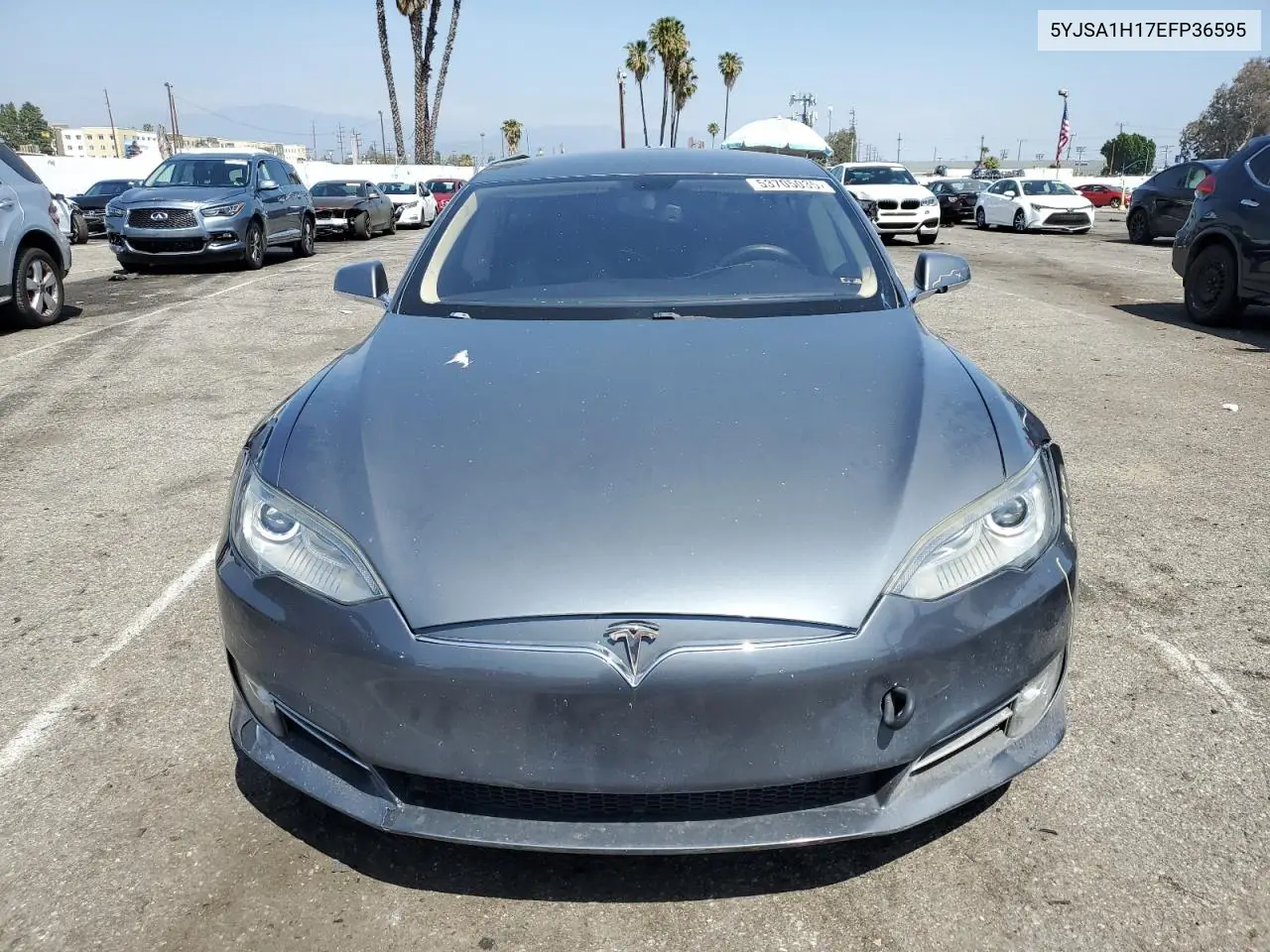 2014 Tesla Model S VIN: 5YJSA1H17EFP36595 Lot: 53705035