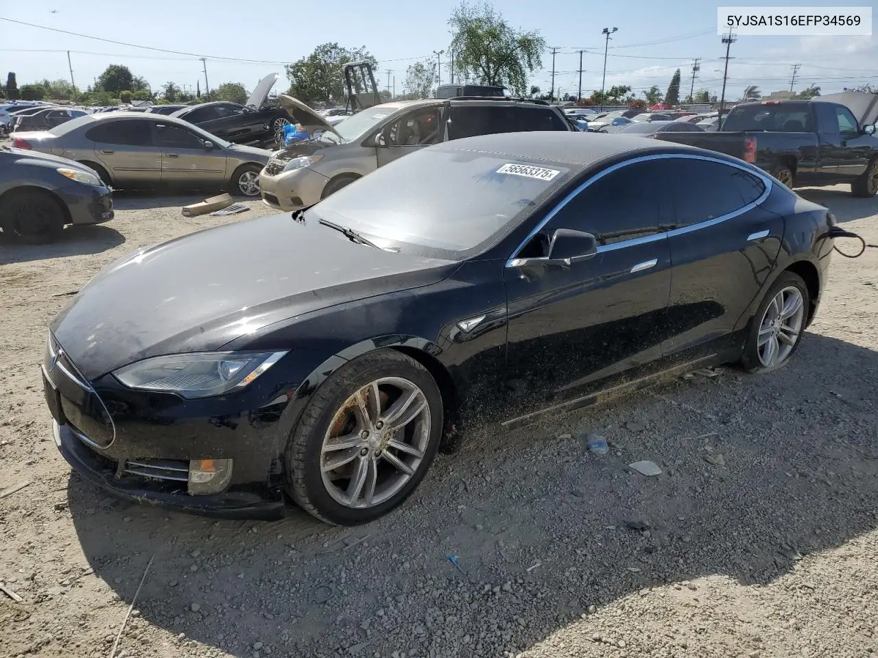 2014 Tesla Model S VIN: 5YJSA1S16EFP34569 Lot: 56563375