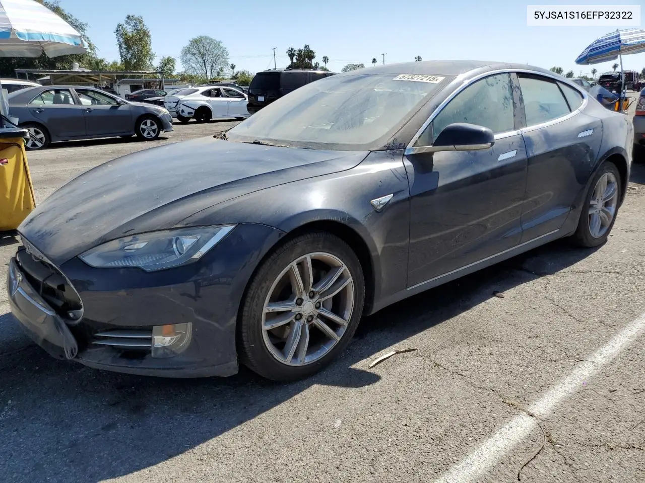 2014 Tesla Model S VIN: 5YJSA1S16EFP32322 Lot: 57327215