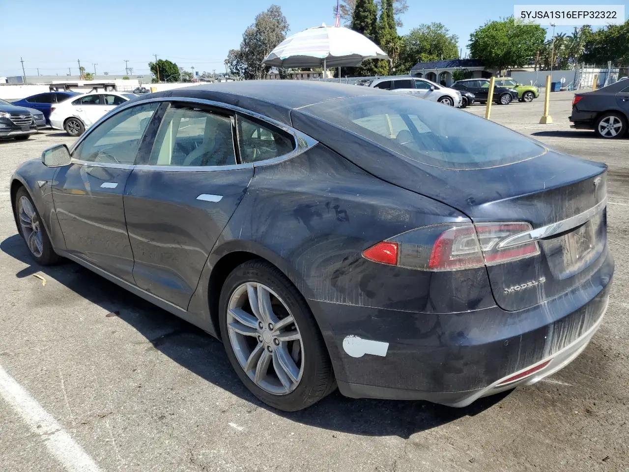 2014 Tesla Model S VIN: 5YJSA1S16EFP32322 Lot: 57327215