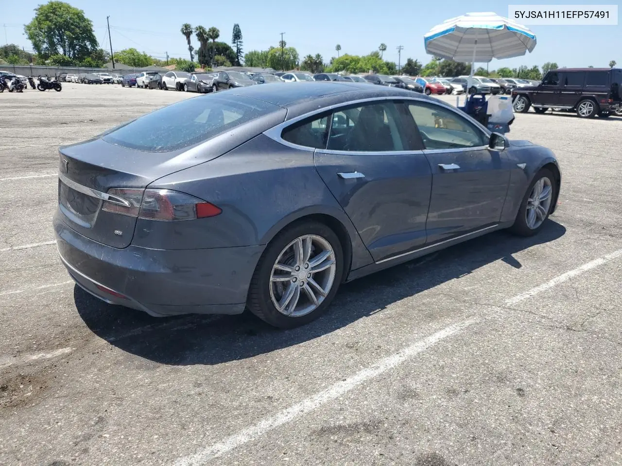 2014 Tesla Model S VIN: 5YJSA1H11EFP57491 Lot: 61332585