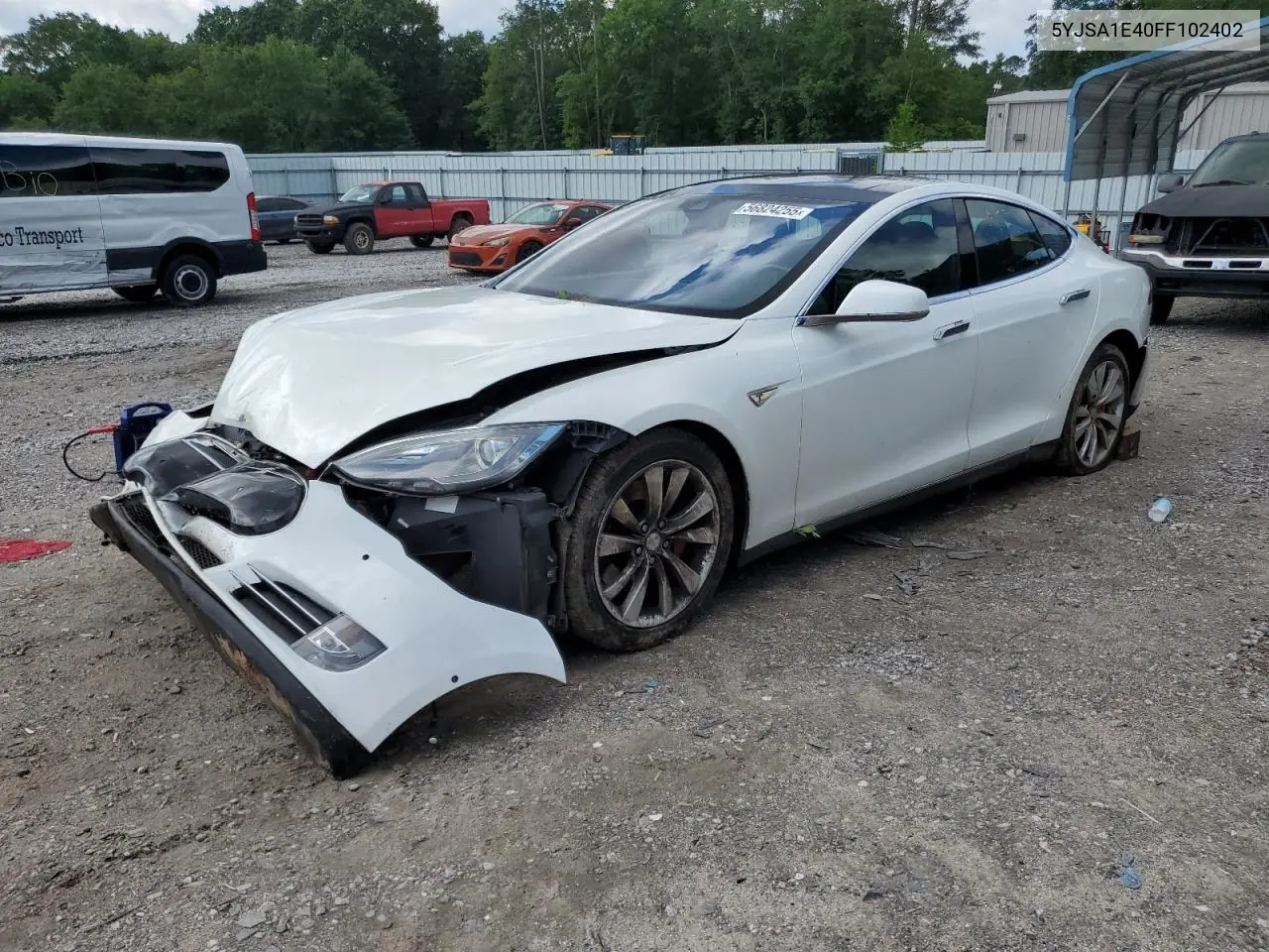 2015 Tesla Model S VIN: 5YJSA1E40FF102402 Lot: 56824255