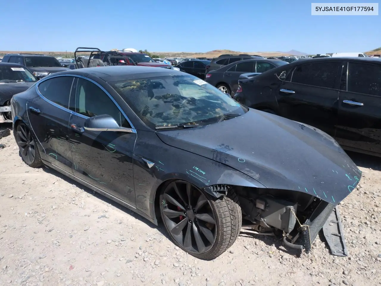 2016 Tesla Model S VIN: 5YJSA1E41GF177594 Lot: 59380395