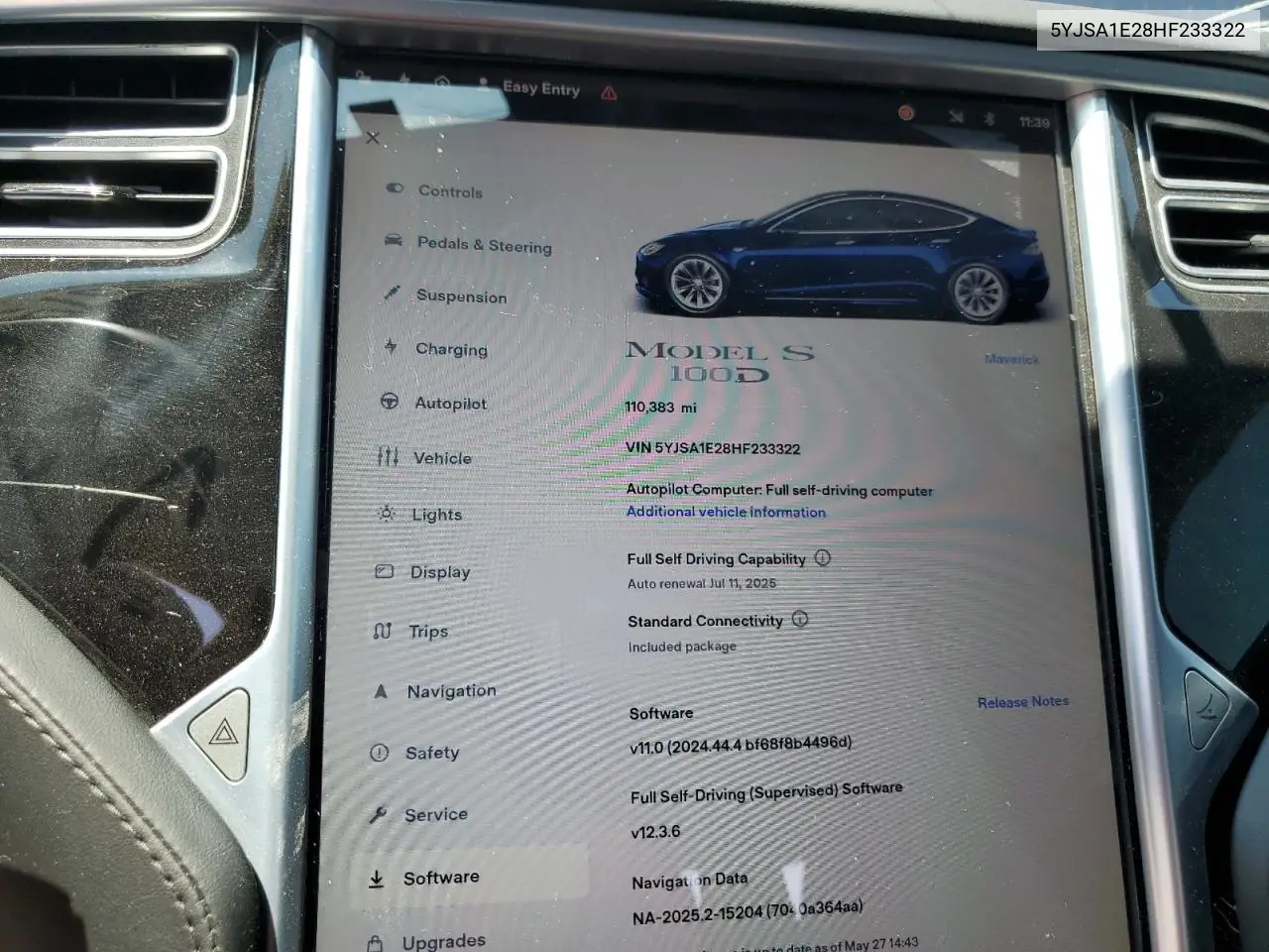 2017 Tesla Model S VIN: 5YJSA1E28HF233322 Lot: 62357925