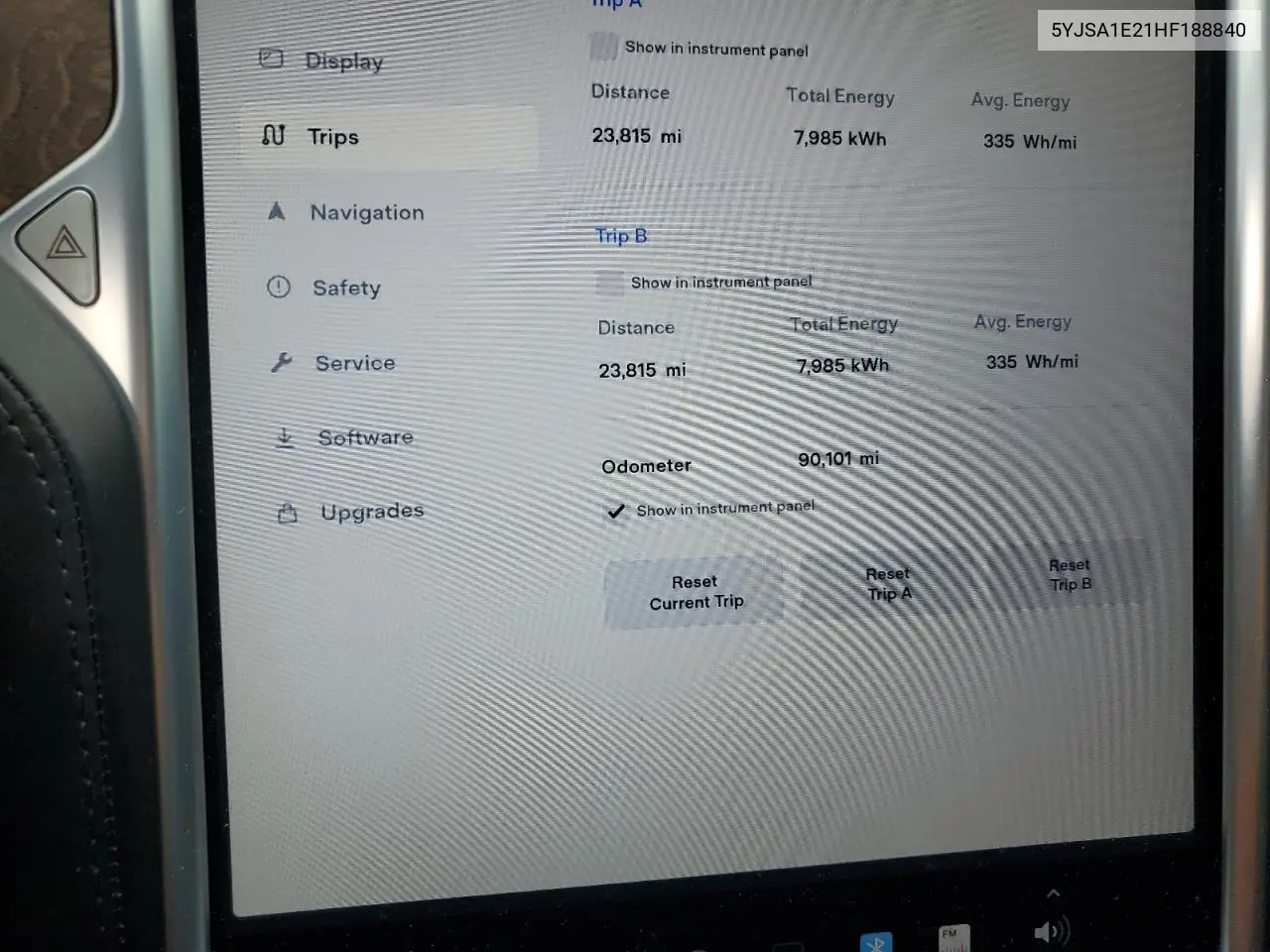 2017 Tesla Model S VIN: 5YJSA1E21HF188840 Lot: 62683685