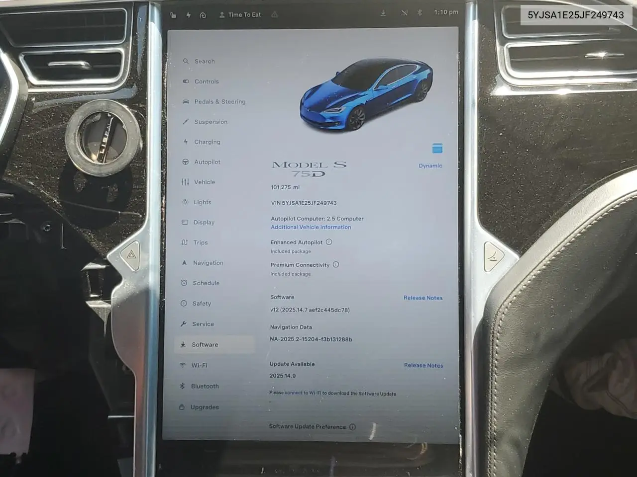 2018 Tesla Model S VIN: 5YJSA1E25JF249743 Lot: 59636235