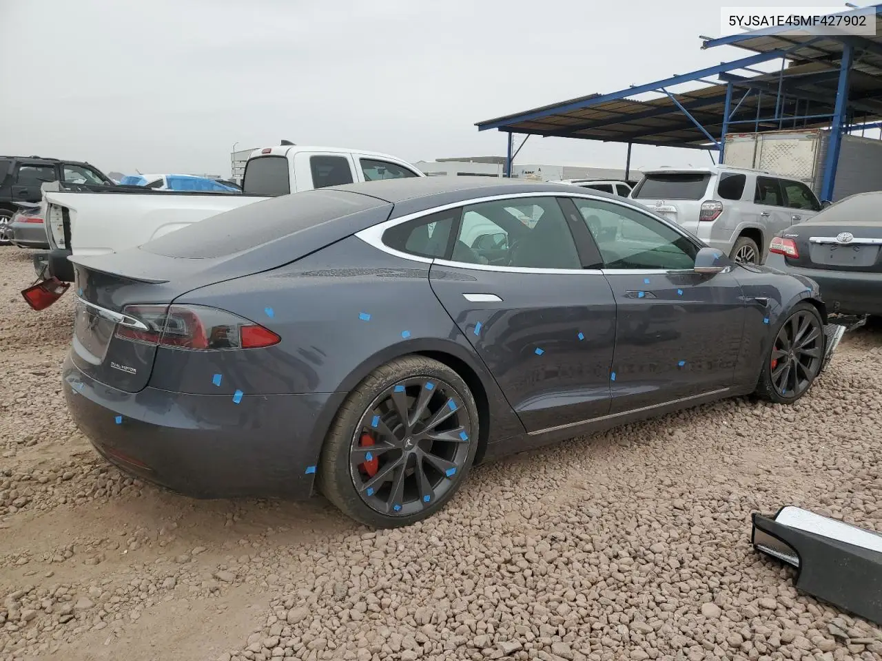 2021 Tesla Model S VIN: 5YJSA1E45MF427902 Lot: 43401575