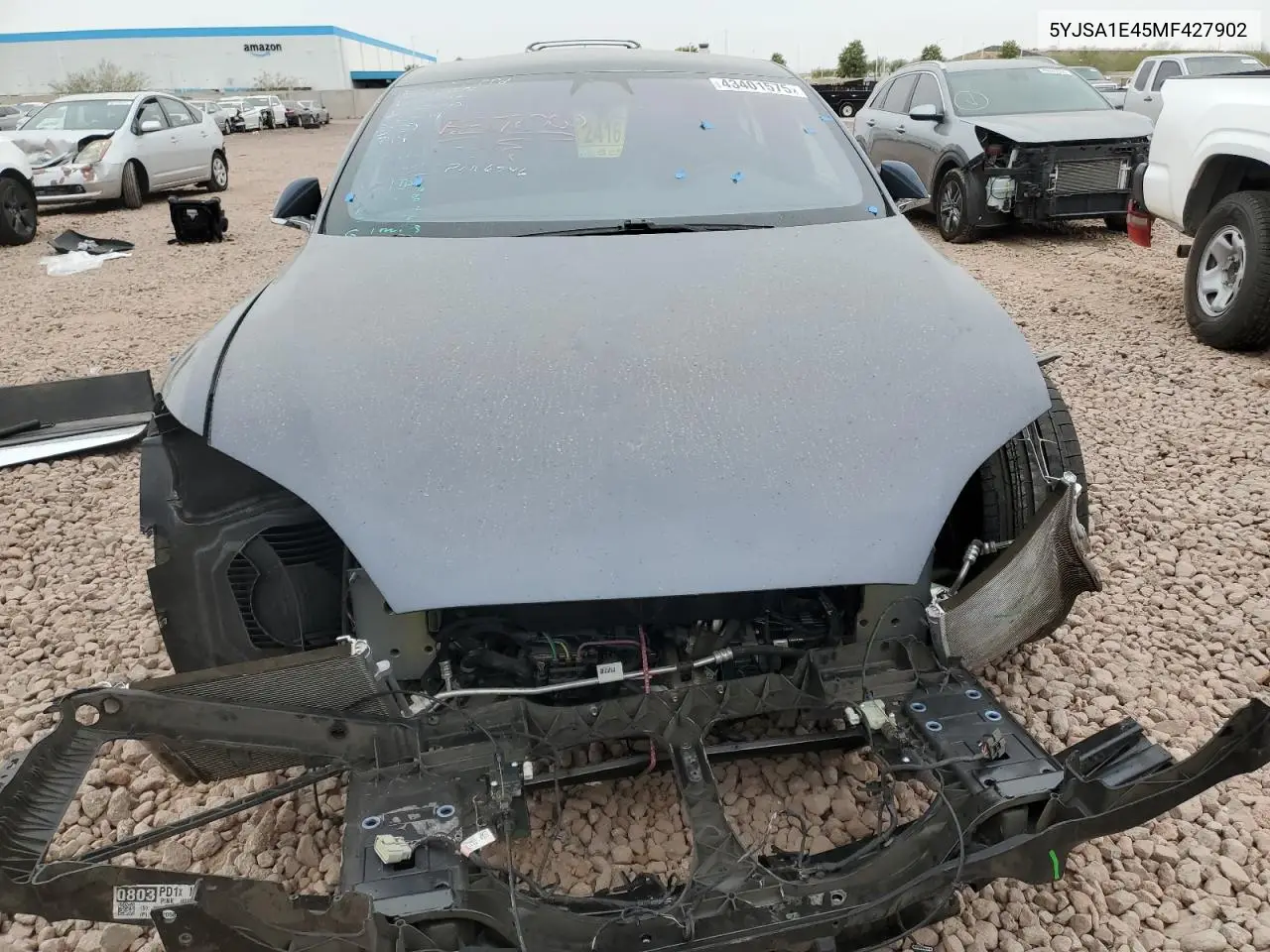 2021 Tesla Model S VIN: 5YJSA1E45MF427902 Lot: 43401575