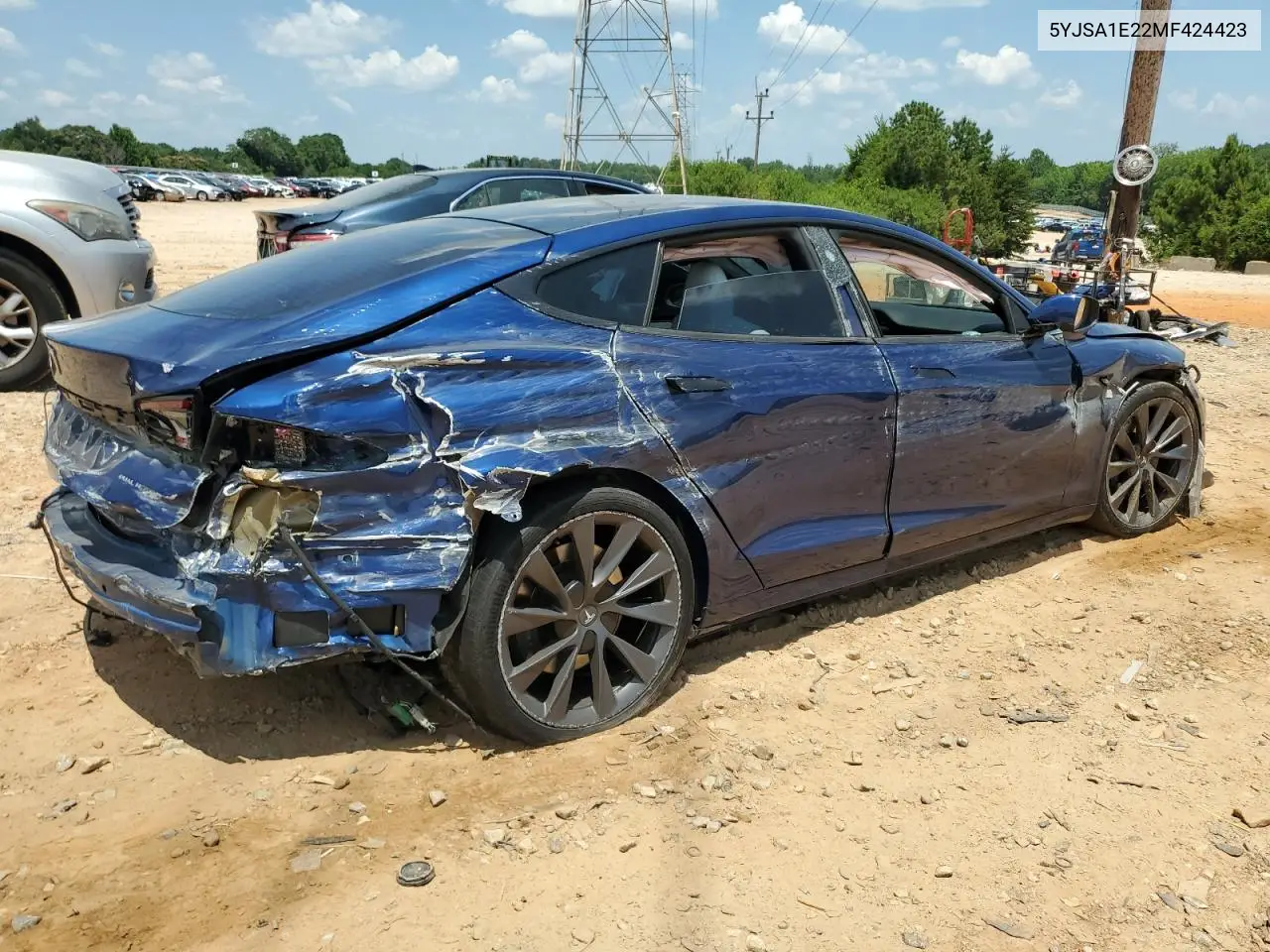2021 Tesla Model S VIN: 5YJSA1E22MF424423 Lot: 62090975